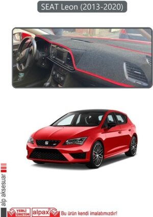 Seat Leon 2013-2020 Modele Özel Torpido Koruma Örtüsü - Gri Kenar