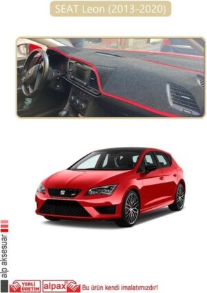 Seat Leon 2013-2020 Modele Özel Torpido Koruma Örtüsü - Bej Kenar