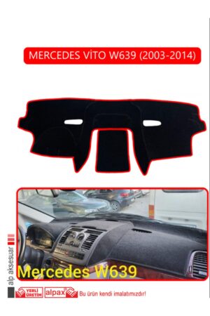 Mercedes Vito W639 2003-2014 Torpido Koruma Halısı - Kırmızı Kenar