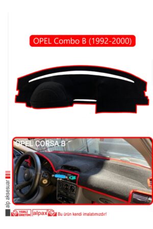 Opel Corsa B Combo B (1992-2000) Torpido Koruma Halısı - Kırmızı Kenar