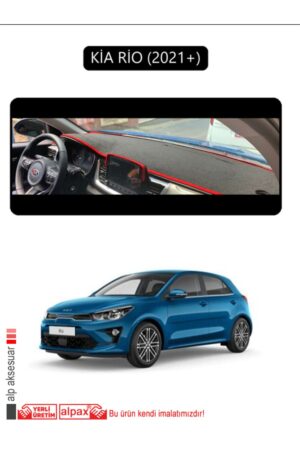 Kia Rio 2021+ Torpido Koruma Halısı - Siyah Kenar