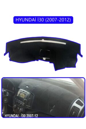 Hyundai İ30 2007-2012 Torpido Koruma Halısı - Mavi Kenar