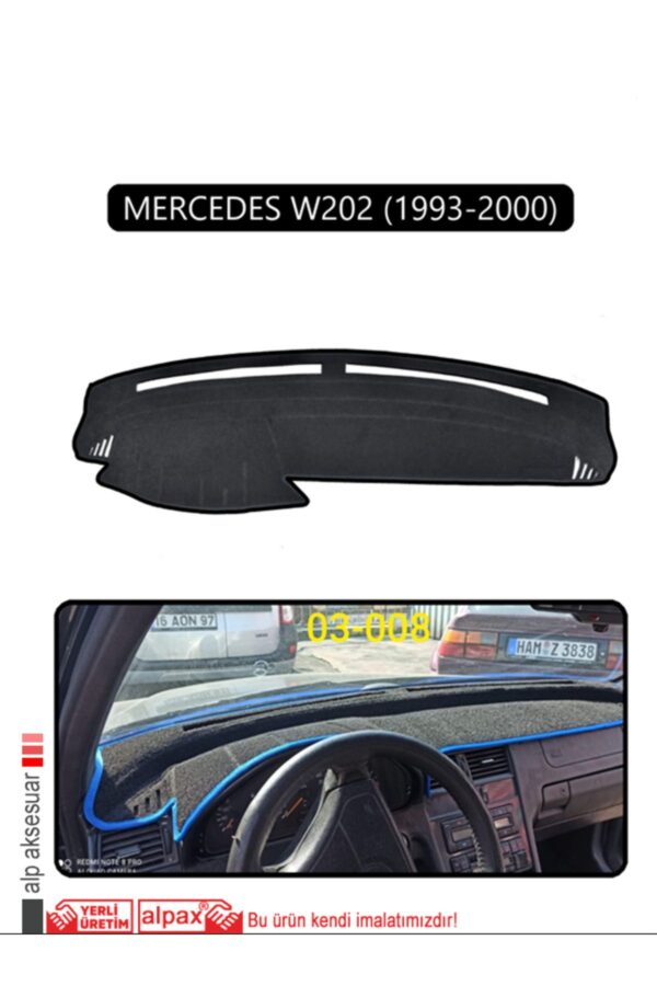 Mercedes W202 1993-2000 Torpido Koruma Halısı - Siyah Kenar