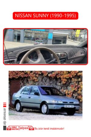 Nissan Sunny 1990-1995 Torpido Koruma Halısı - Kırmızı Kenar