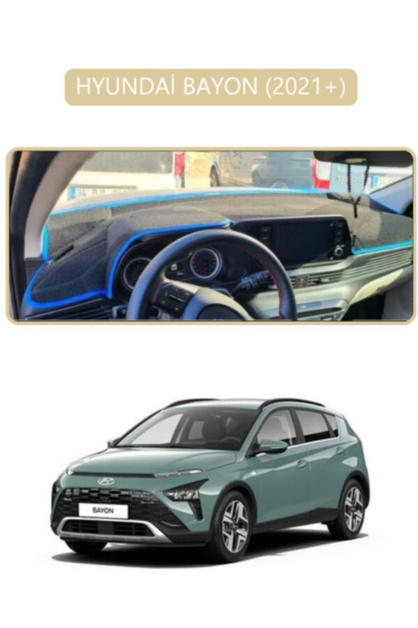 Hyundai Bayon 2021+ Torpido Koruma Halısı - Bej Kenar