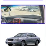 Hyundai Sonata Ef 2002-2007 Torpido Koruma Halısı - Mavi Kenar