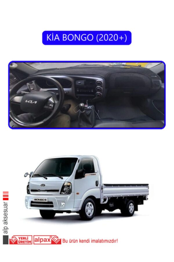 Kia Bongo 2020+ Torpido Koruma Halısı - Mavi Kenar