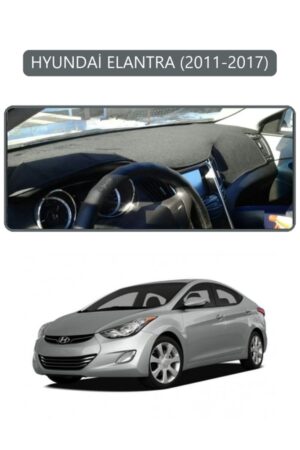 Hyundai Elantra 2011-2017 Torpido Koruma Halısı - Gri Kenar