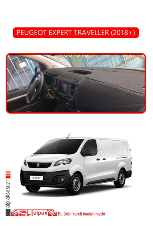 Peugeot Expert Traveller 2018+ Torpido Koruma Halısı - Kırmızı Kenar