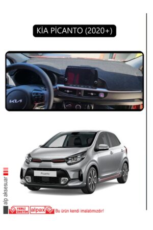 Kia Picanto 2020+ Torpido Koruma Halısı - Siyah Kenar