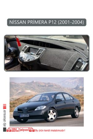 Nissan Primera P12 2001-2004 Torpido Koruma Halısı - Gri Kenar