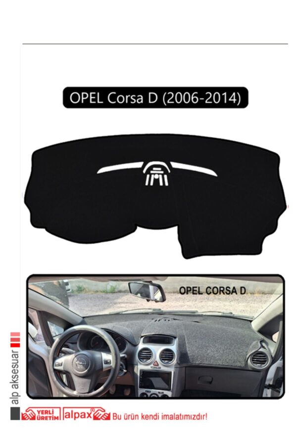 Opel Corsa D (2006-2014) Torpido Koruma Halısı - Siyah Kenar