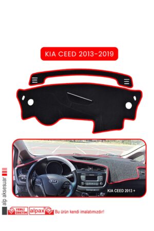 Kia Ceed 2013-2019 Torpido Koruma Halısı - Kırmızı Kenar
