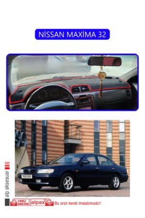Nissan Maxima 32 Torpido Koruma Halısı - Mavi Kenar