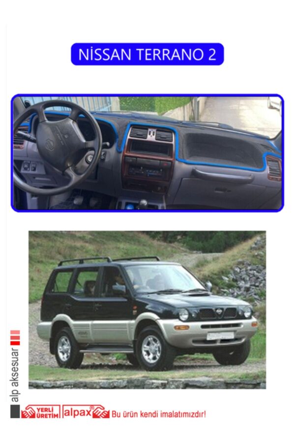Nissan Terrano 2 Torpido Koruma Halısı - Mavi Kenar