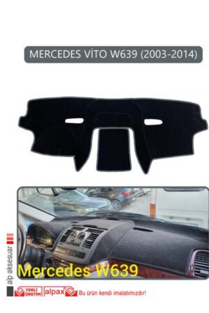 Mercedes Vito W639 2003-2014 Torpido Koruma Halısı - Gri Kenar