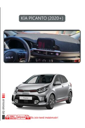 Kia Picanto 2020+ Torpido Koruma Halısı - Gri Kenar