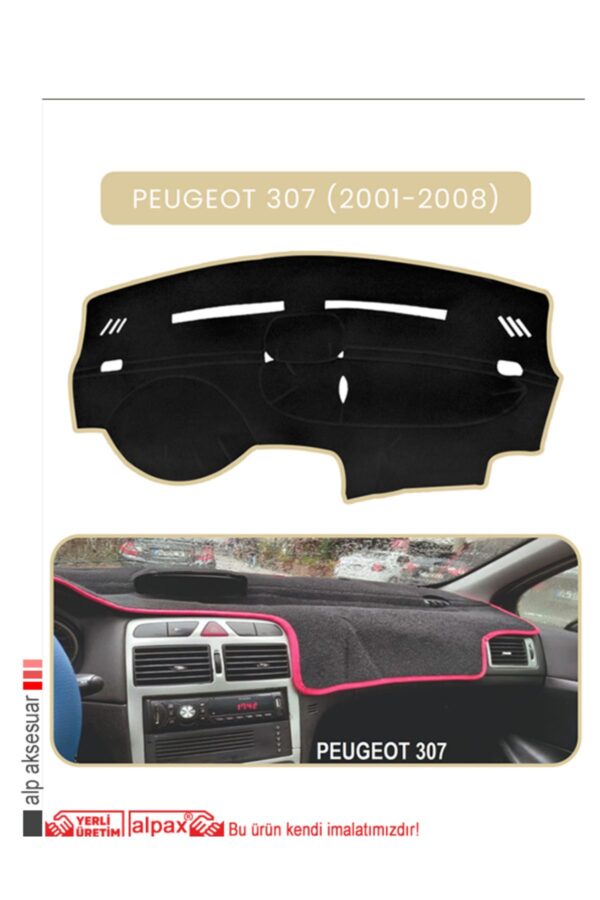 Peugeot 307 (2001-2008) Torpido Koruma Halısı - Bej Kenar