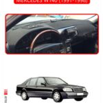 Mercedes W140 1991-1998 Torpido Koruma Halısı - Kırmızı Kenar