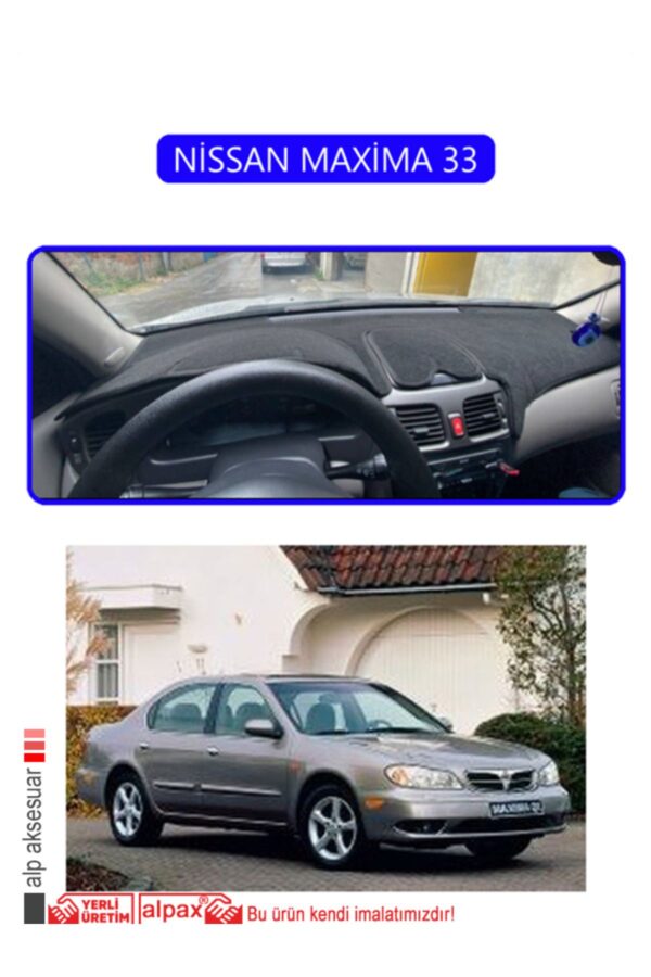 Nissan Maxima 33 Torpido Koruma Halısı - Mavi Kenar