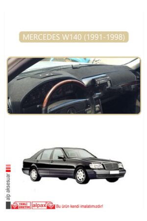 Mercedes W140 1991-1998 Torpido Koruma Halısı - Bej Kenar