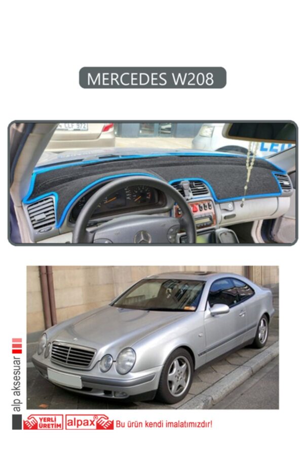 Mercedes W208 Torpido Koruma Halısı - Gri Kenar