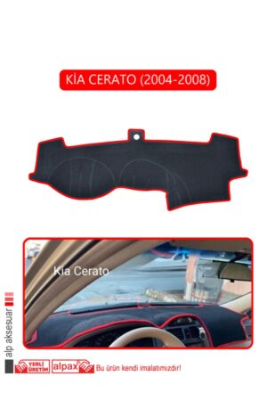 Kia Cerato 2004-2008 Torpido Koruma Halısı - Kırmızı Kenar