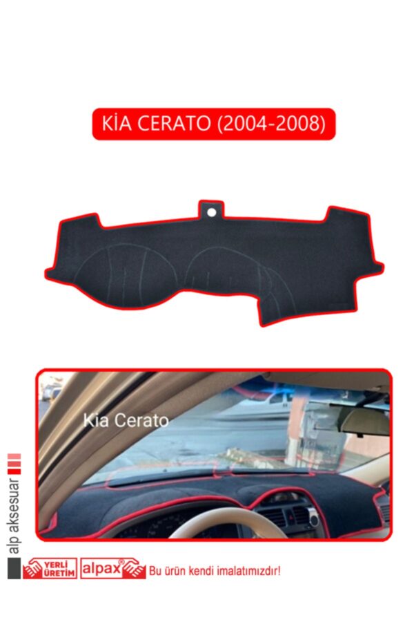 Kia Cerato 2004-2008 Torpido Koruma Halısı - Kırmızı Kenar