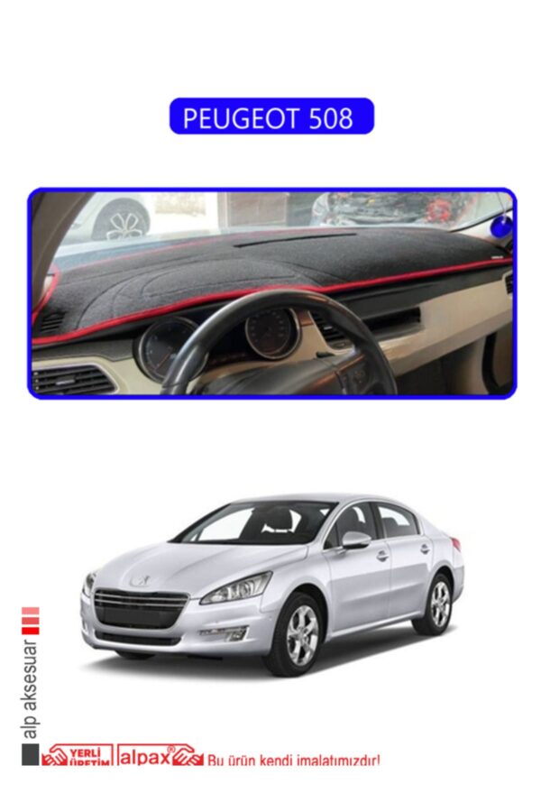 Peugeot 508 Torpido Koruma Halısı - Mavi Kenar