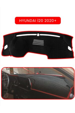Hyundai İ20 2020+ Torpido Koruma Halısı - Kırmızı Kenar