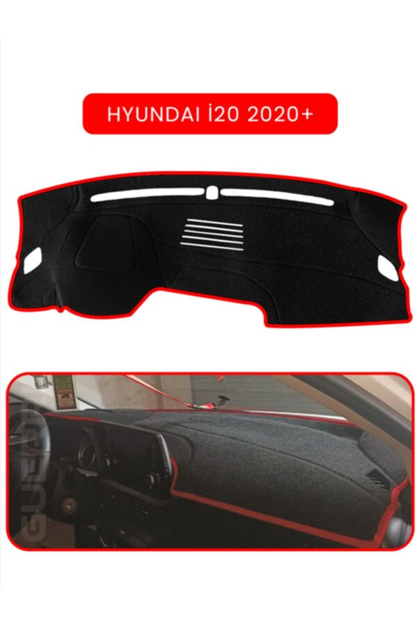 Hyundai İ20 2020+ Torpido Koruma Halısı - Kırmızı Kenar