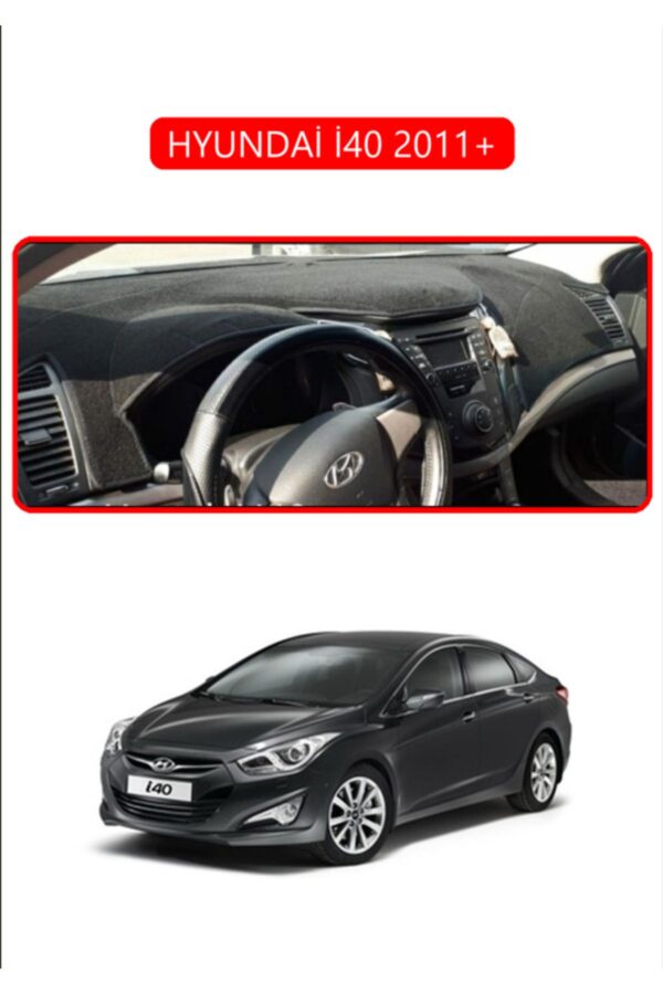 Hyundai İ40 2011+ (İ30 ) Torpido Koruma Halısı - Kırmızı Kenar