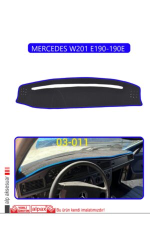 Mercedes W201 E190-190E Torpido Koruma Halısı - Mavi Kenar