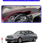 Mercedes W204 C180 2011-2015 Torpido Koruma Halısı - Mavi Kenar