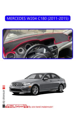 Mercedes W204 C180 2011-2015 Torpido Koruma Halısı - Mavi Kenar