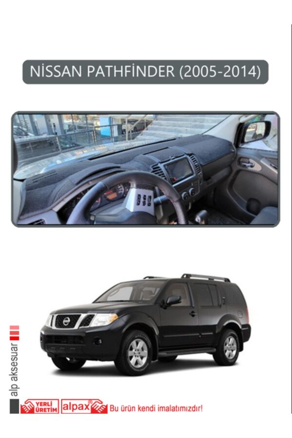 Nissan Pathfinder 2005-2014 Torpido Koruma Halısı - Gri Kenar