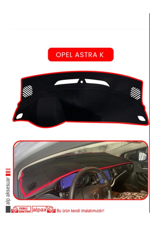 Opel Astra K Torpido Koruma Halısı - Kırmızı Kenar