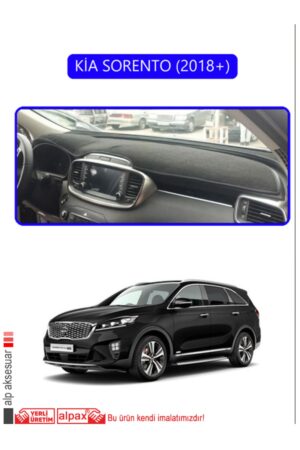 Kia Sorento 2018+ Torpido Koruma Halısı - Mavi Kenar