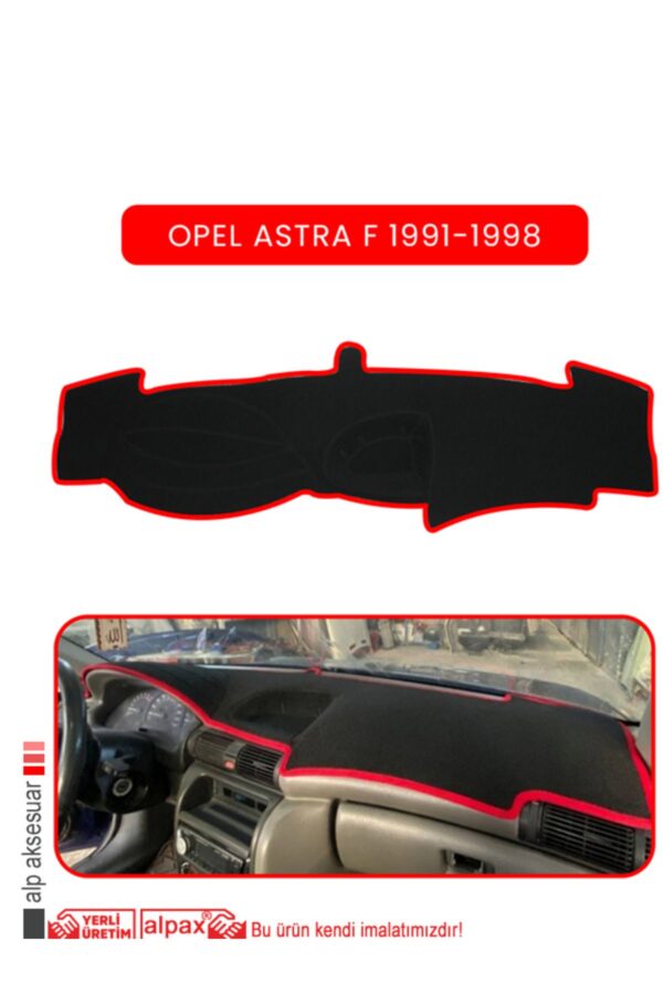 Opel Astra F 1991-1998 Torpido Koruma Halısı - Kırmızı Kenar