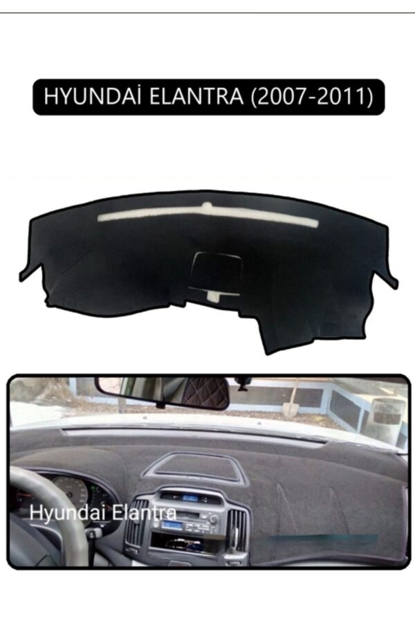 Hyundai Elantra 2007-2011 Torpido Koruma Halısı - Siyah Kenar