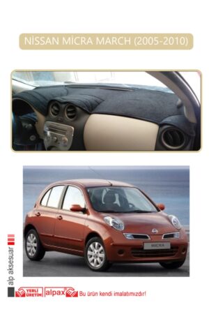 Nissan Micra March 2005-2010 Torpido Koruma Halısı - Bej Kenar