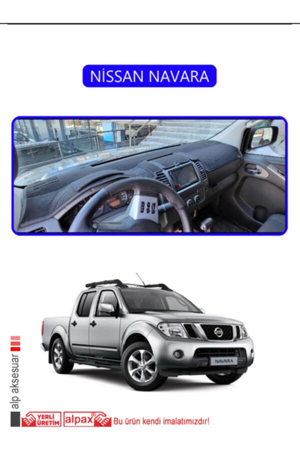 Nissan Navara Torpido Koruma Halısı - Mavi Kenar