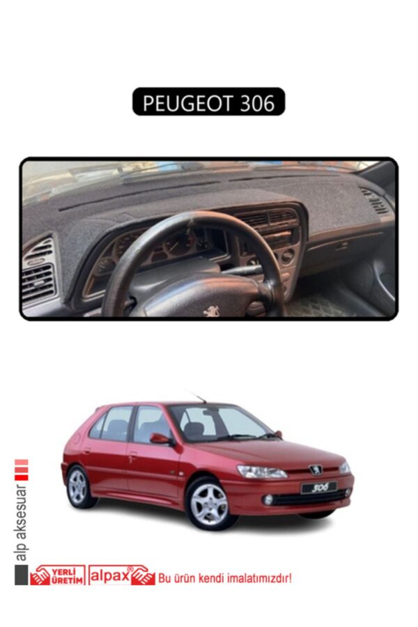 Peugeot 306 Torpido Koruma Halısı - Siyah Kenar