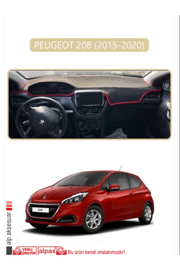 Peugeot 208 (2015-2020) Torpido Koruma Halısı - Bej Kenar