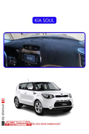 Kia Soul Torpido Koruma Halısı - Mavi Kenar