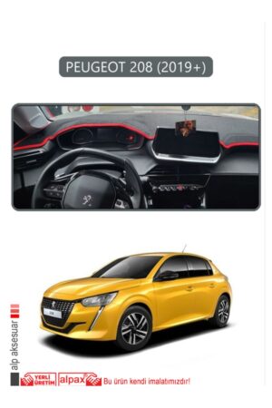 Peugeot 208 (2019+) Torpido Koruma Halısı - Gri Kenar