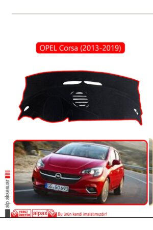 Opel Corsa (2013-2019) Torpido Koruma Halısı - Kırmızı Kenar