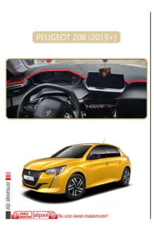 Peugeot 208 (2019+) Torpido Koruma Halısı - Bej Kenar