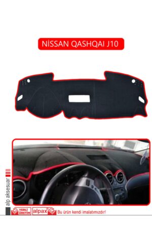 Nissan Qashqai J10 Torpido Koruma Halısı - Kırmızı Kenar