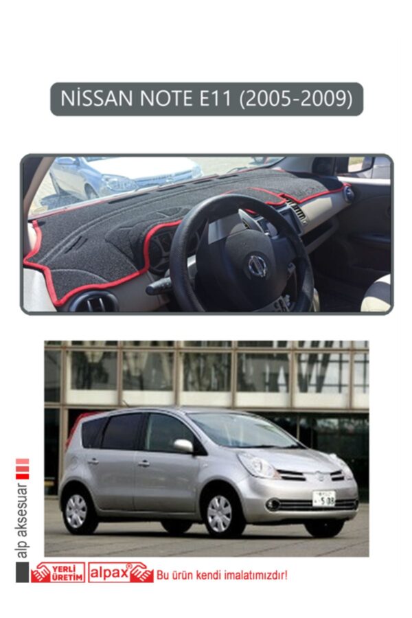 Nissan Note E11 2005-2009 Torpido Koruma Halısı - Gri Kenar